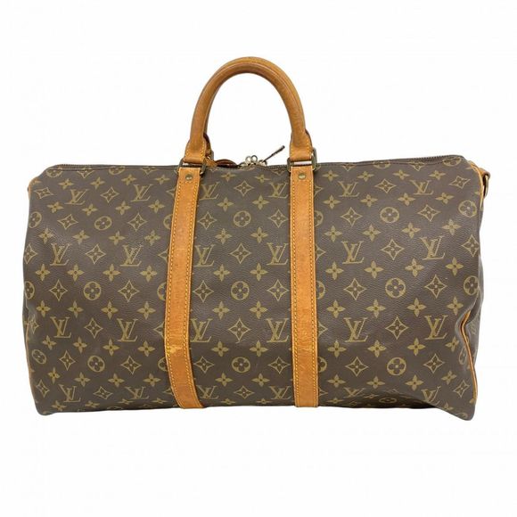 Louis Vuitton Monogram Keepall Bandouliere 50 Boston Bag M41416 Brown  Men's Wom - Picture 1 of 10